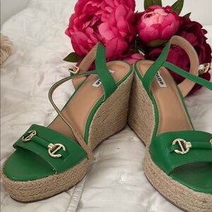 Green Wedge Sandals